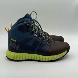 Helly Hansen Navy and Brown Boots with Lime Sole